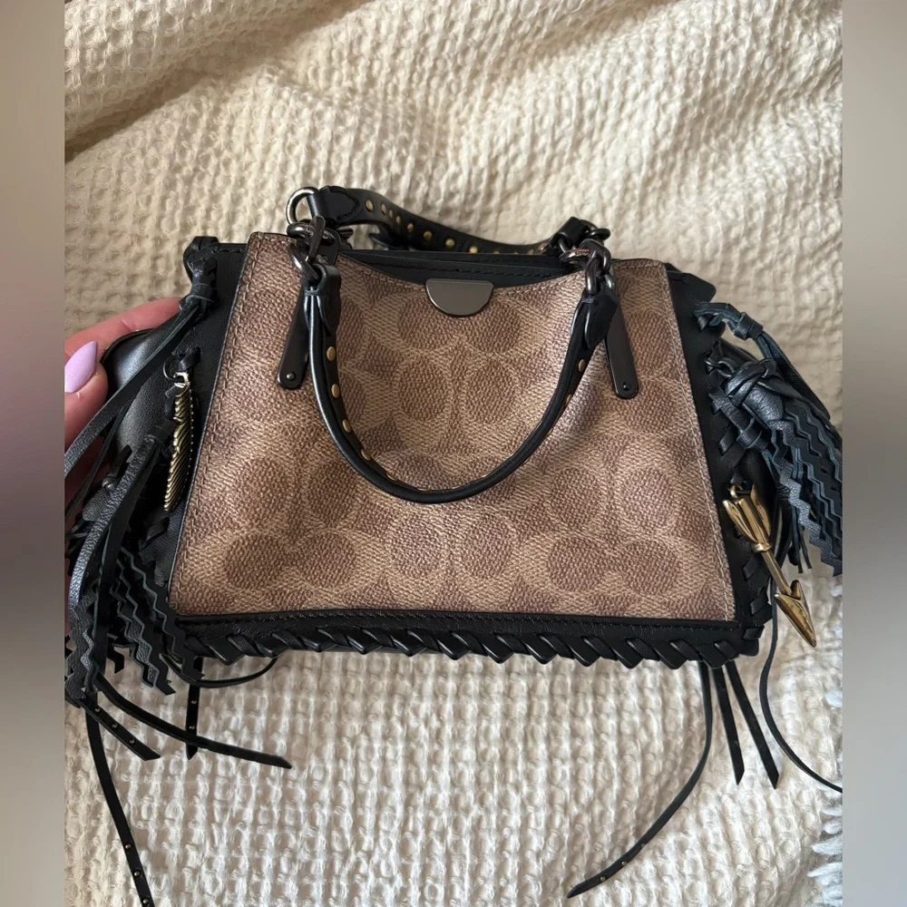 Coach Black and Brown Satchel with Skull Design - Picture 2 of 4